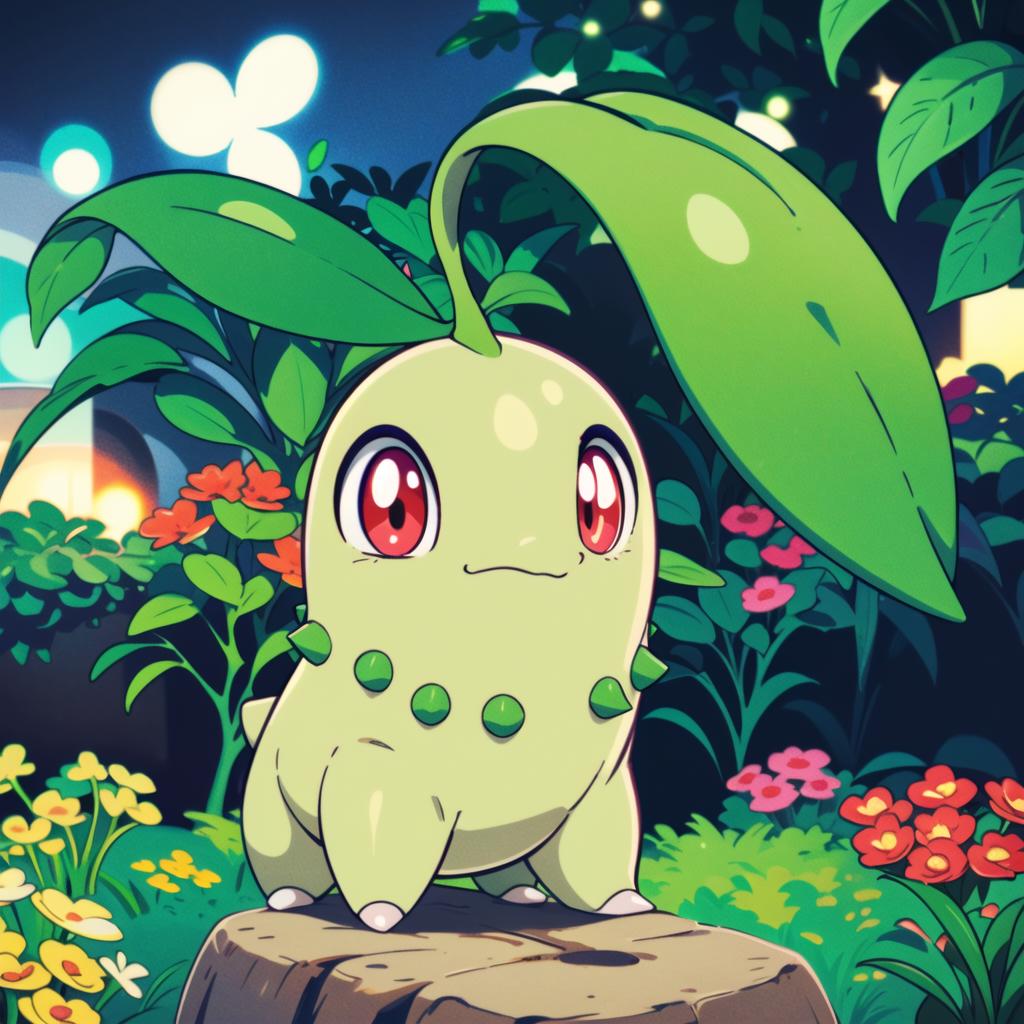 Download Chikorita Face Pokemon Iphone Wallpaper | Wallpapers.com